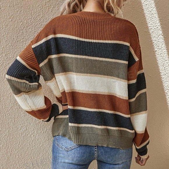 SHEIN Lune Drop Shoulder Crew Next Knit Sweater - Picture 7 of 11